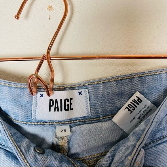 EUC Paige Premium Denim Light Was Ankle Zip Skinny Jeans 25 - Picture 4 of 4